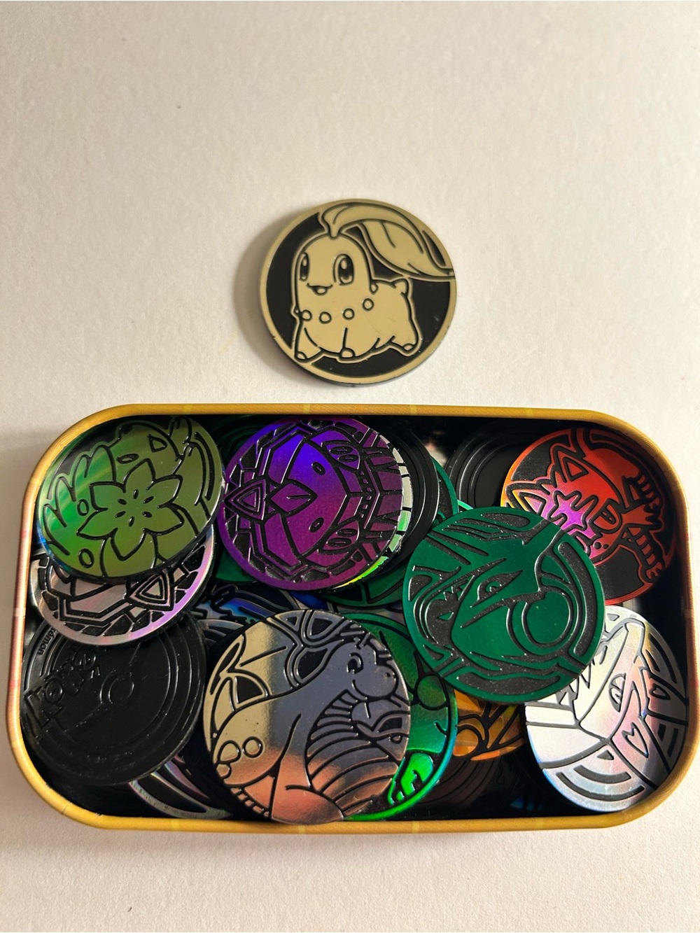 Pokemon Coins Lot W Tin Offical TCG Coin DUPLICATES 1 JUMBO 42 REGULAR Size